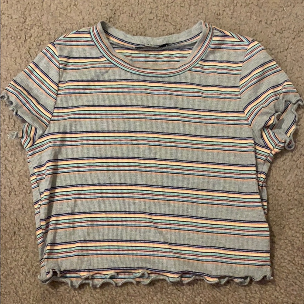 Colorful stripped cropped top